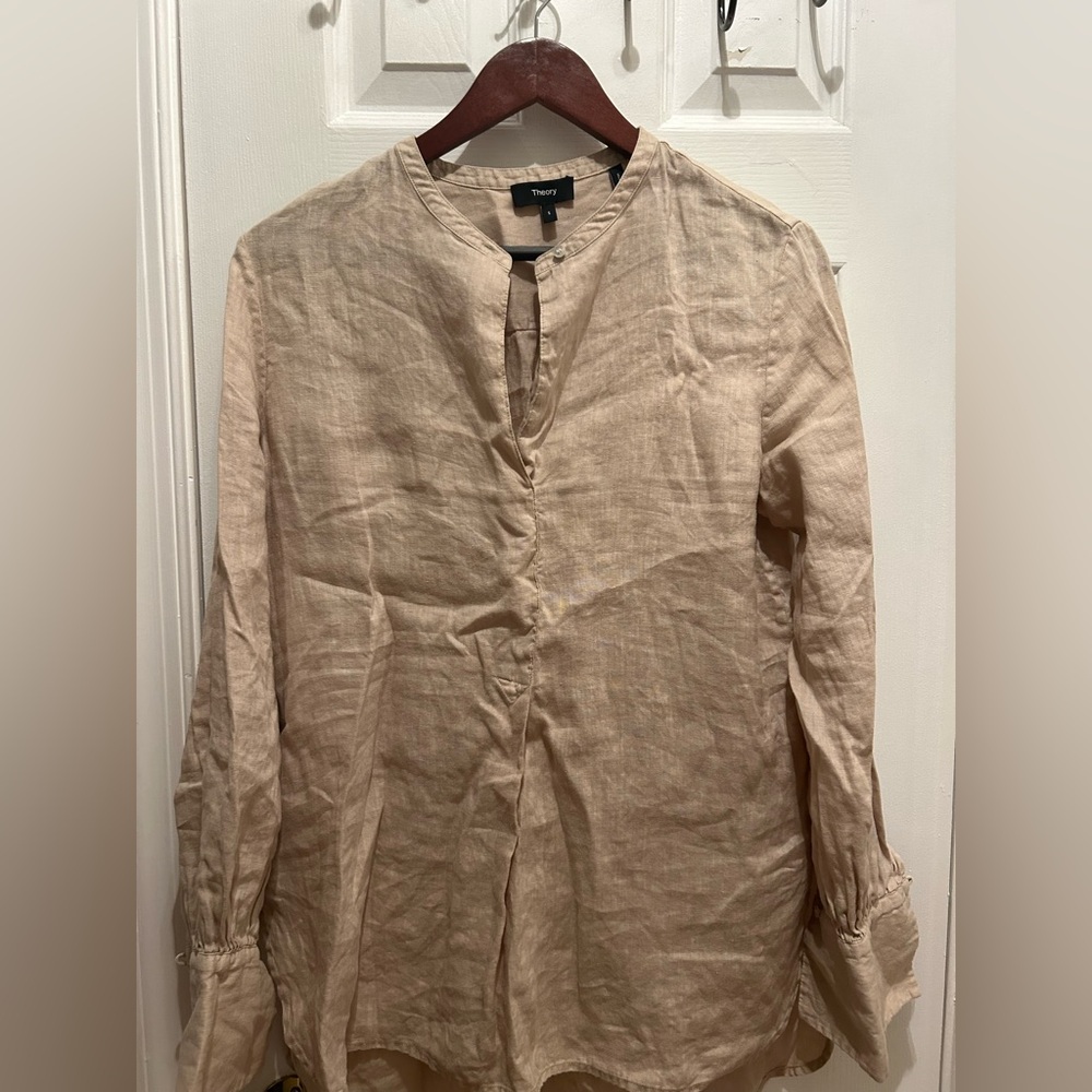 Theory Popover Tunic in Linen